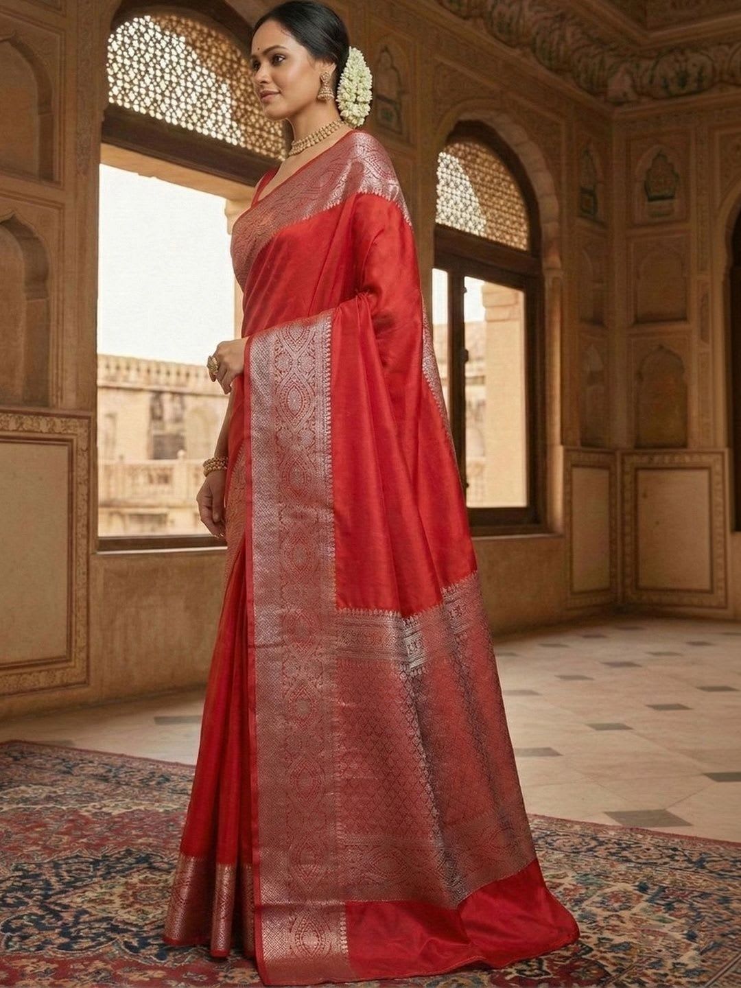 BerMondsey Zari Silk Blend Banarasi Saree - left view