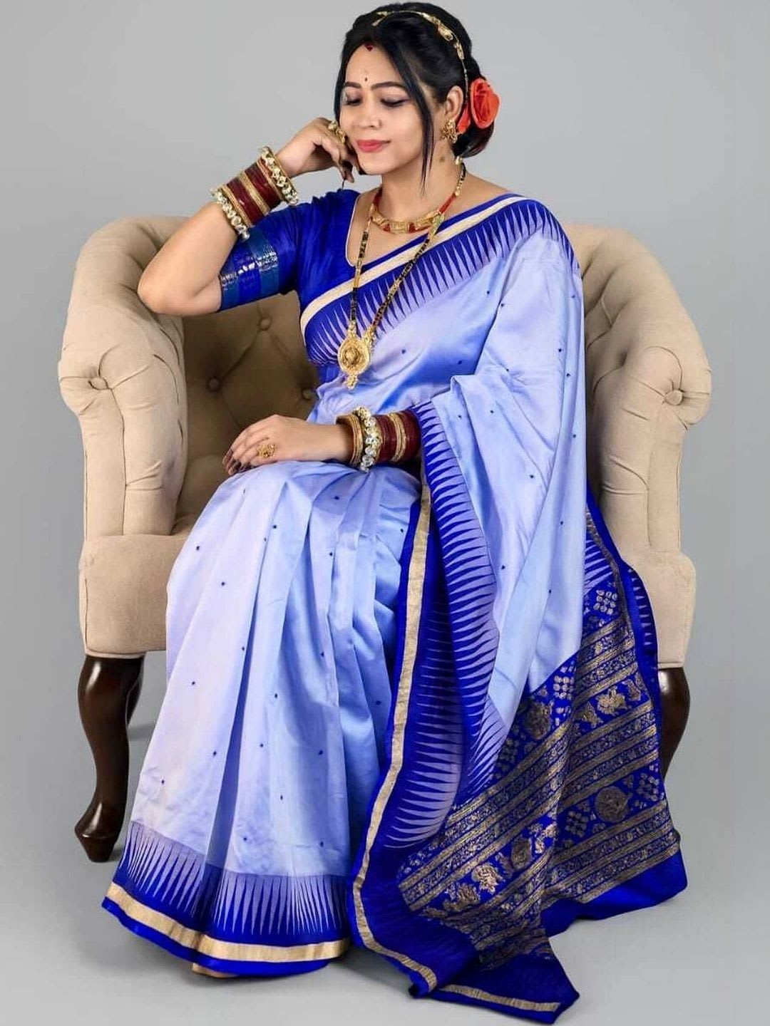IPI FASHION Zari Silk Blend Sambalpuri Saree - default view
