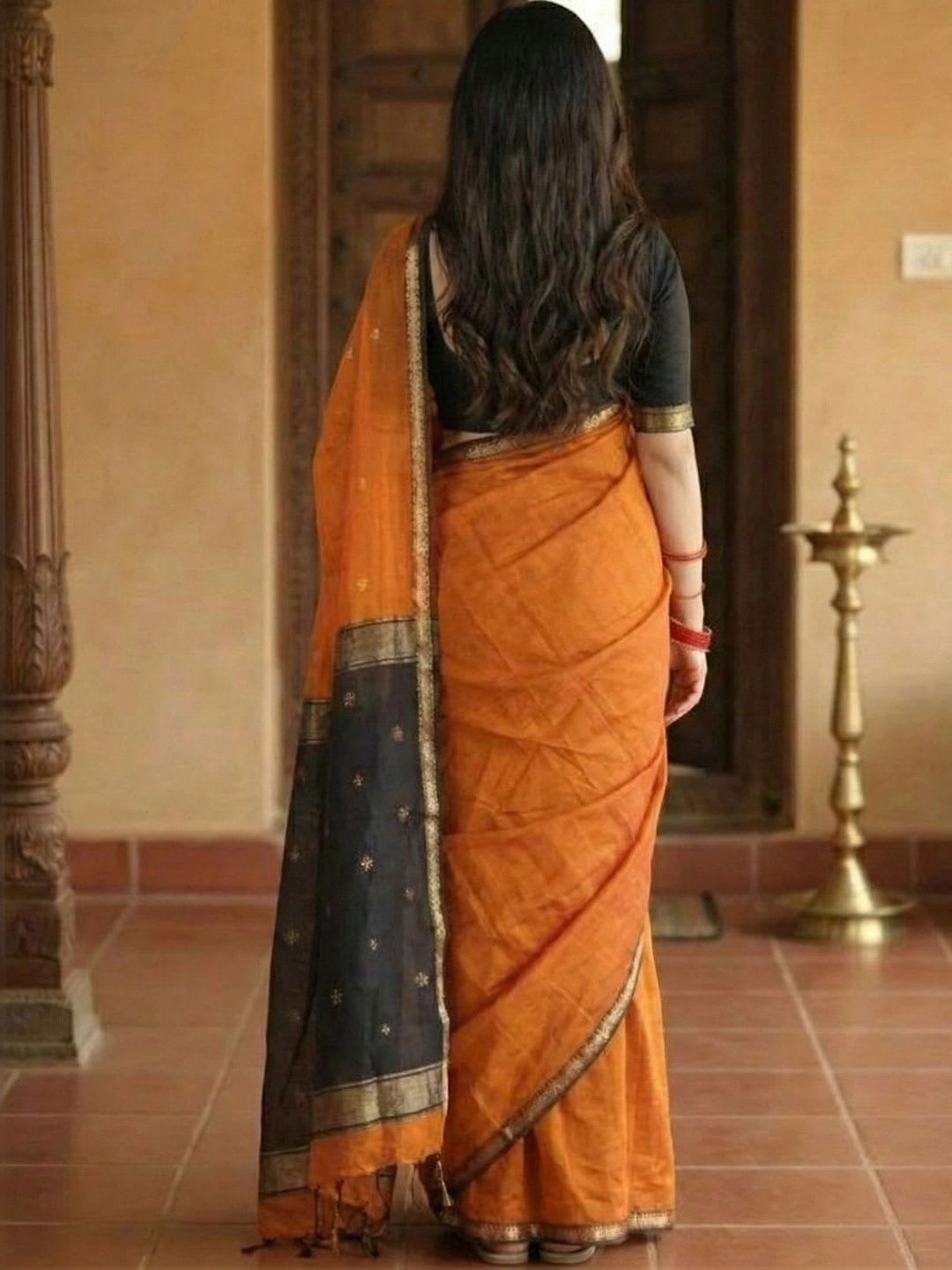BerMondsey Designer Kanjeevaram Saree - back view
