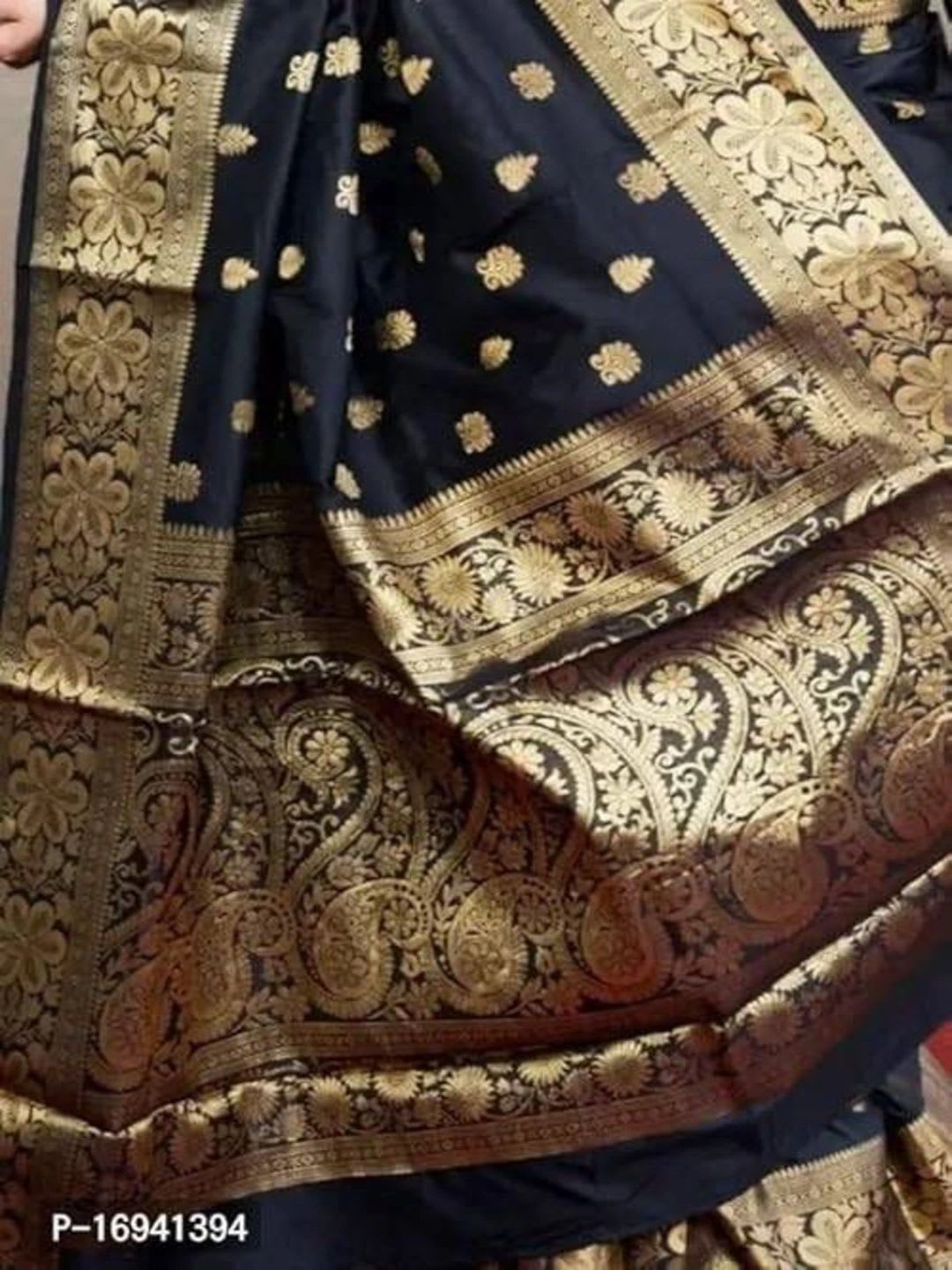 ADIANADI Woven Design Zari Silk Blend Banarasi Saree - right view