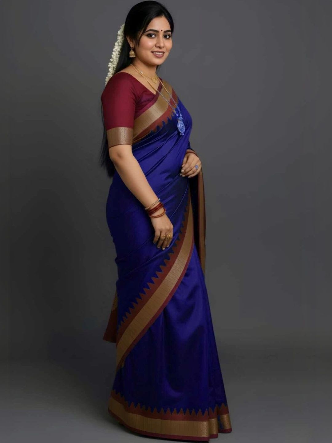 IPI FASHION Woven Design Zari Silk Blend Sambalpuri Saree - left view