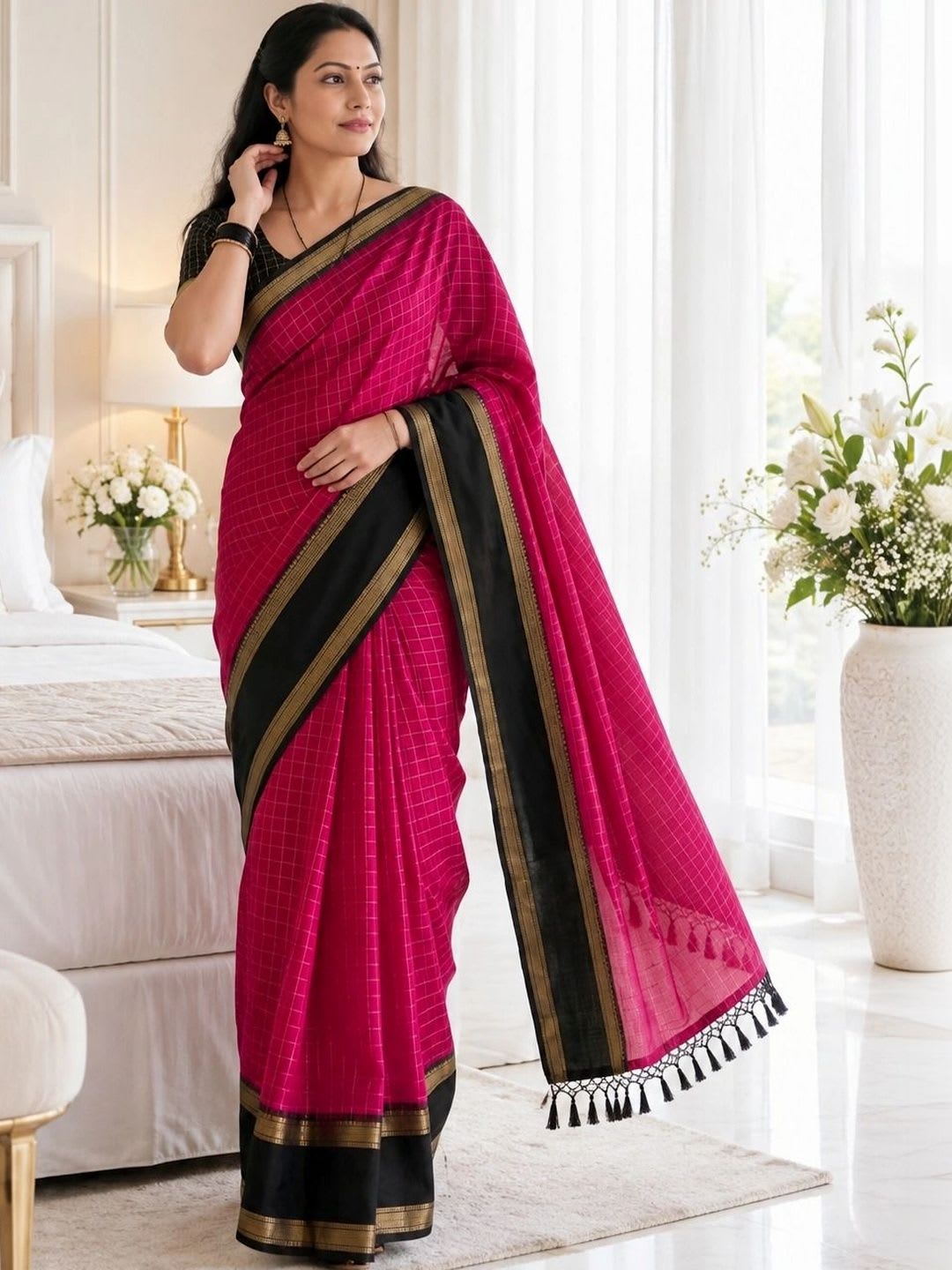 7ray Kalamkari Art Silk Saree - default view