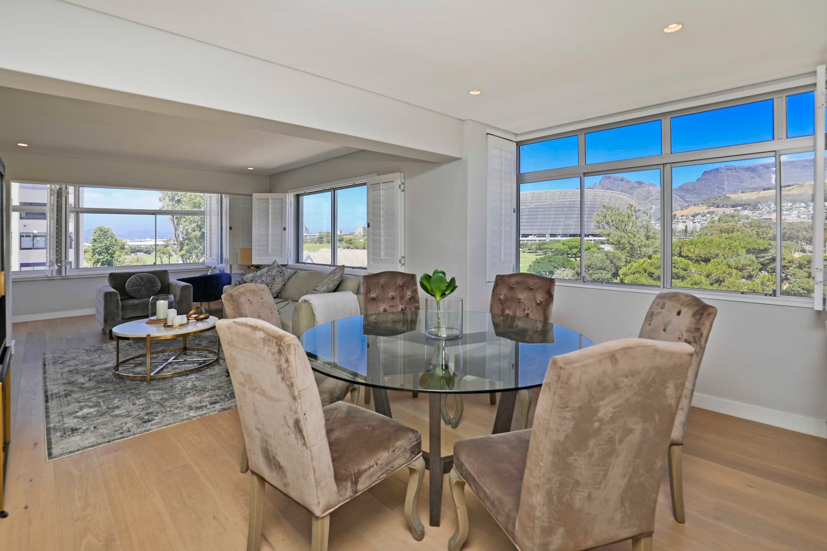 Ocean, Mountain, and Stadium views