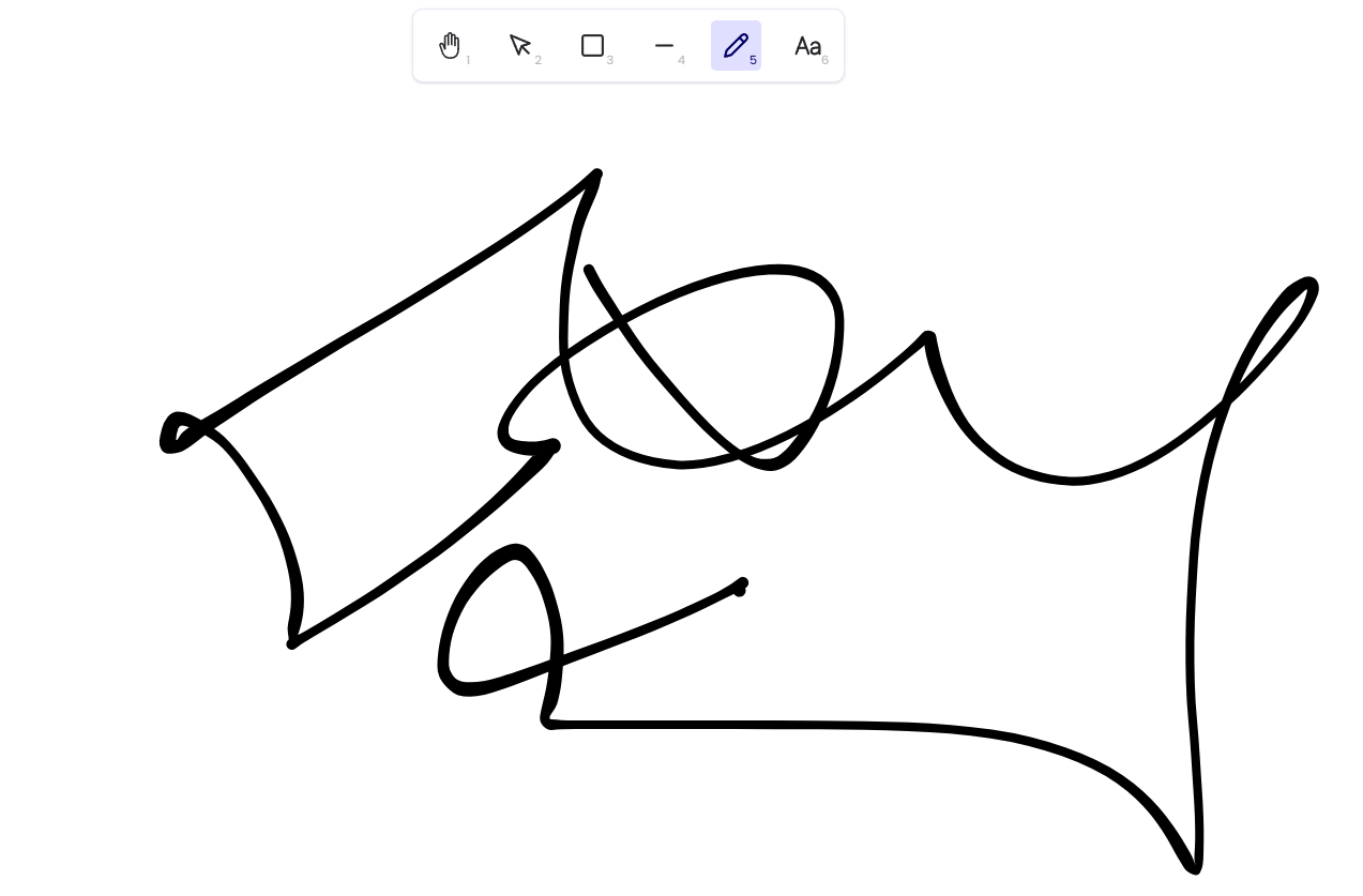 DrawWrite whiteboard canvas with freehand sketch and a floating tool bar