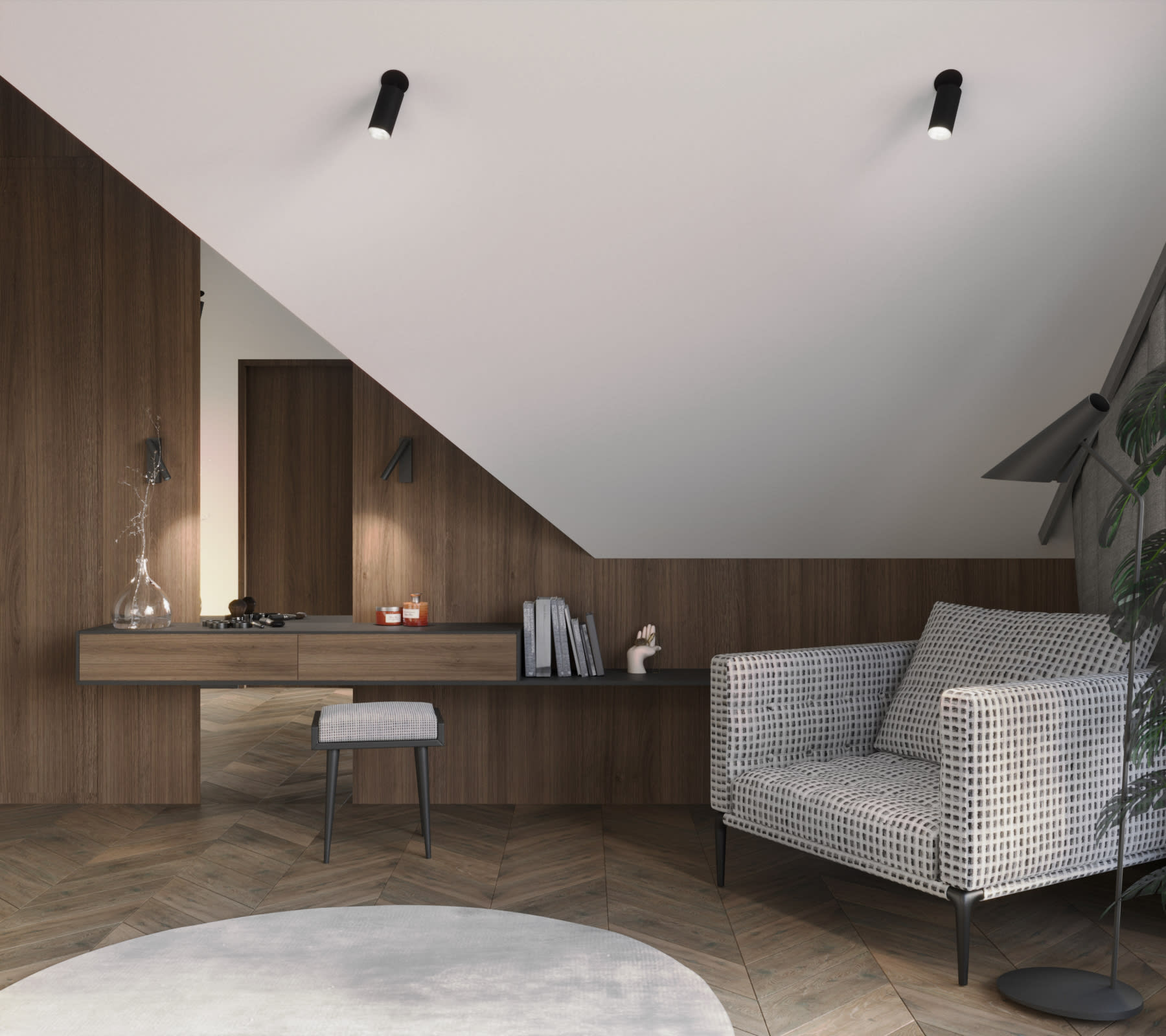 Sypialnia fotel skos