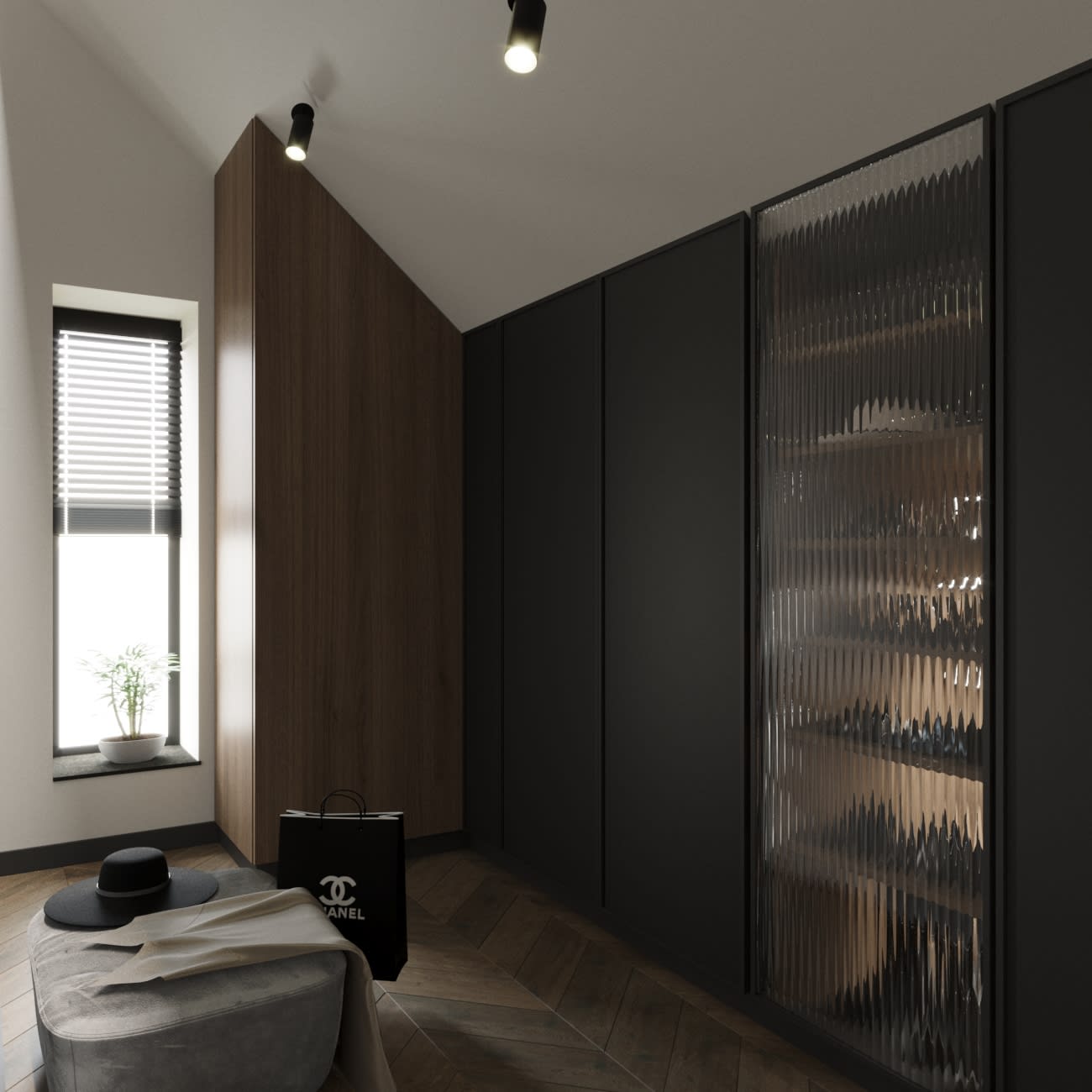 Garderoba szafa okno kapelusz