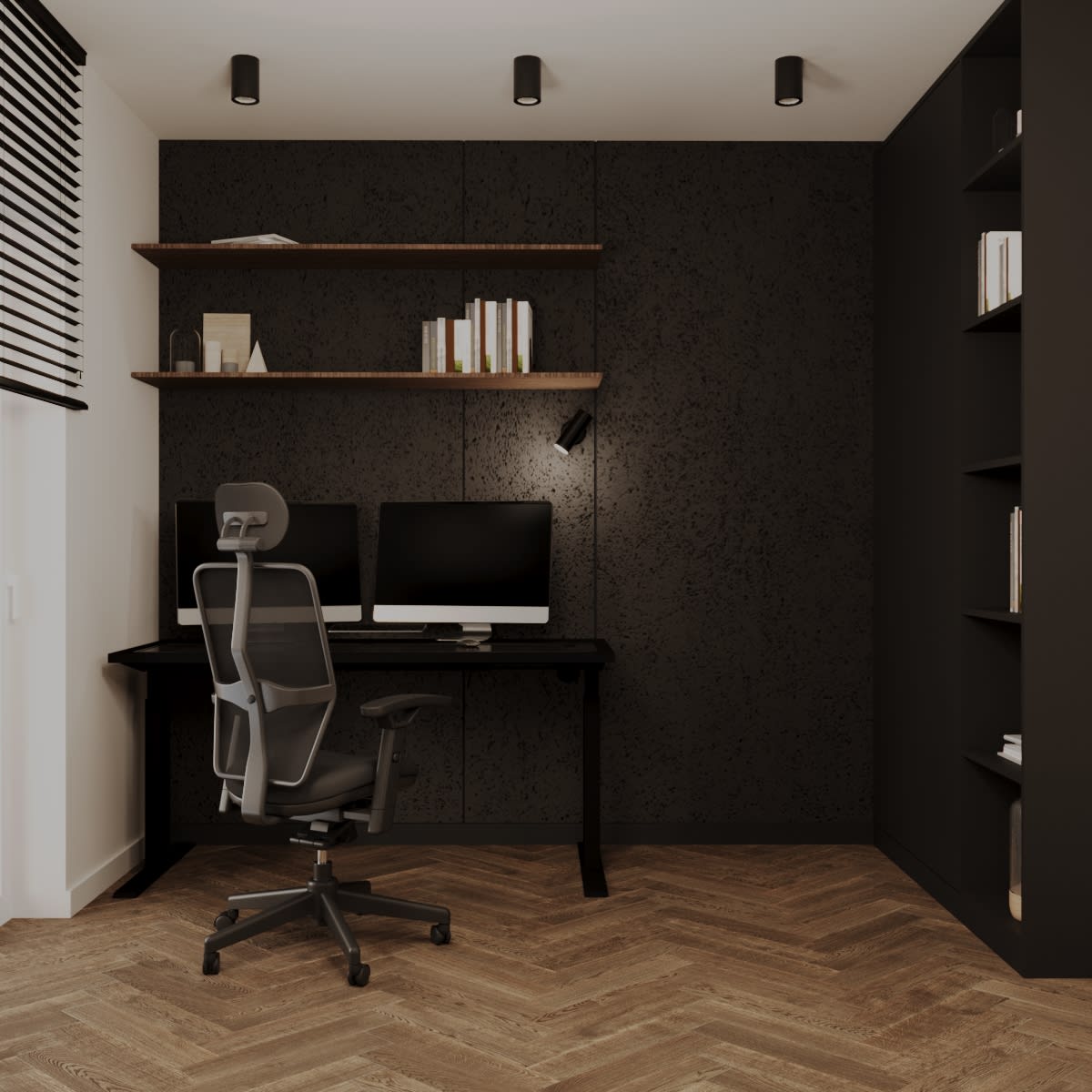 biurko gabinet monitor półki