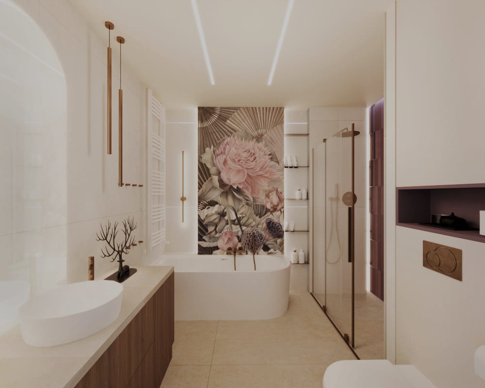 łazienka wanna umywalka obraz