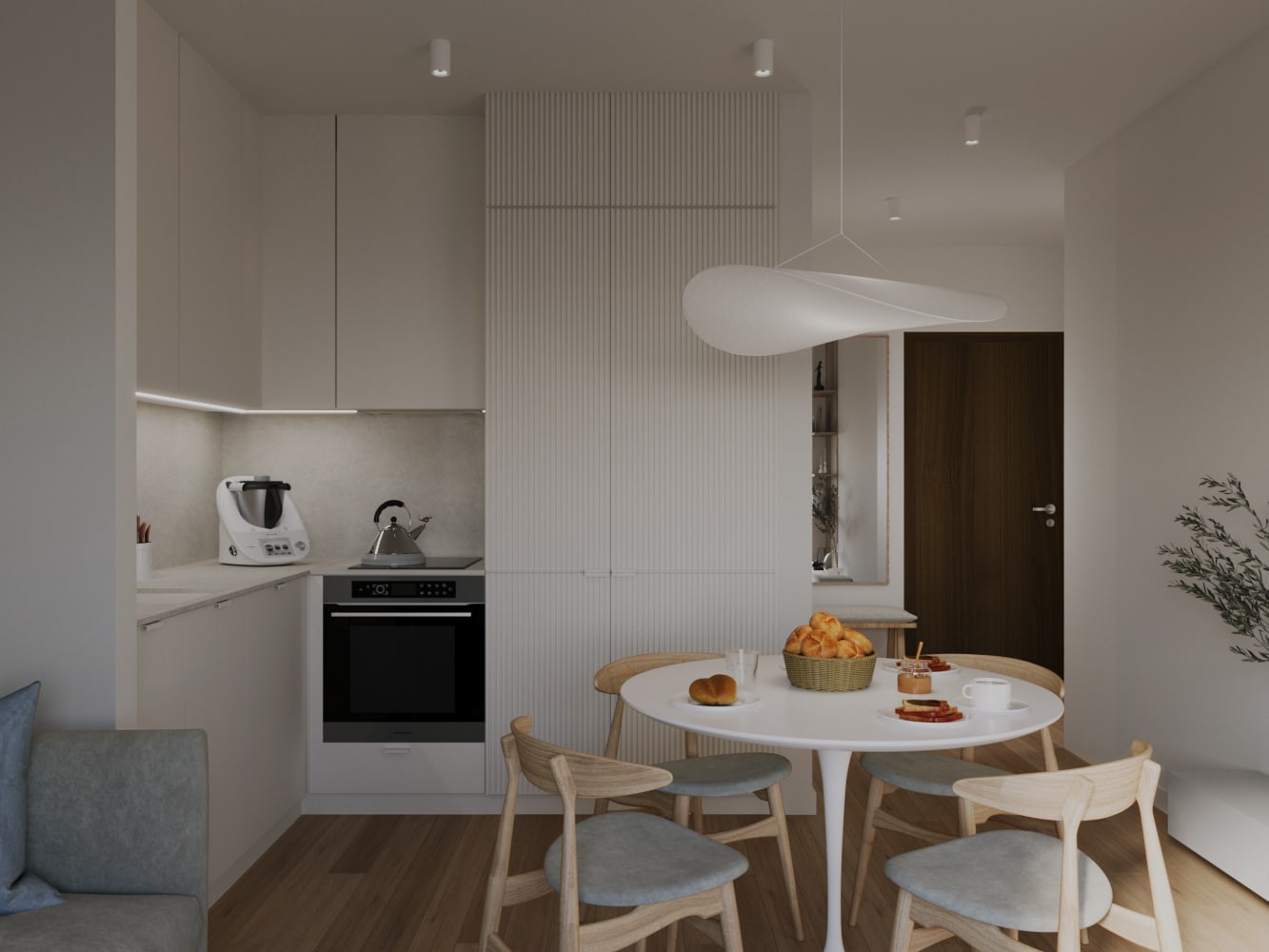 kuchnia thermomix krzesła stół piekarnik