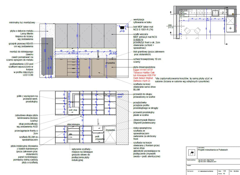 RYSUNKI ZABUDOWY MEBLOWEJ I ELEMENTÓW NA WYMIAR