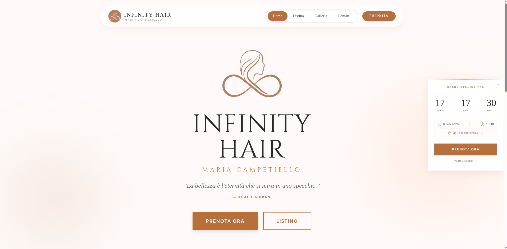 Sito vetrina Infinity Hair