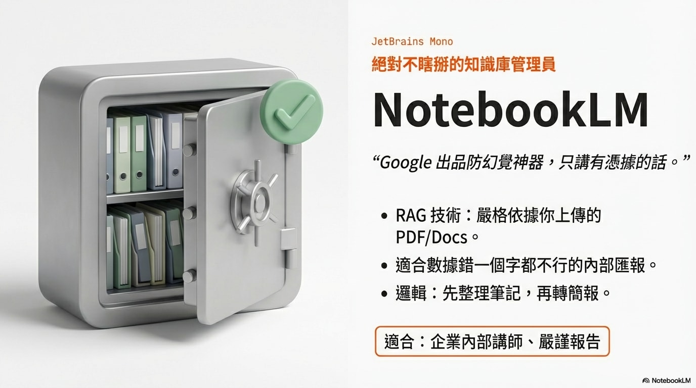 NotebookLM - 絕對不瞎掰的知識庫管理員