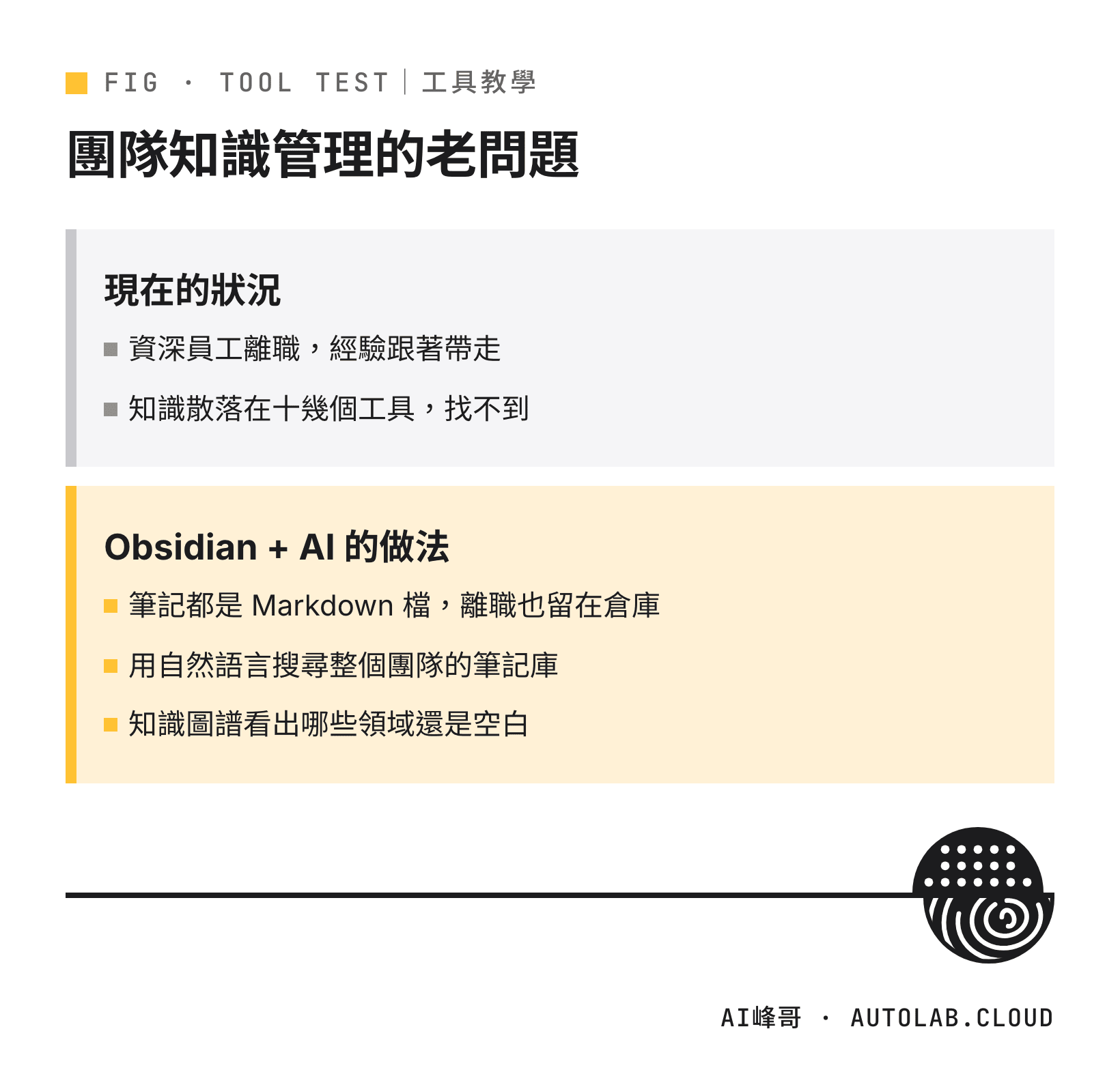 團隊知識管理的問題：離職帶走知識、搜尋困難，與 Obsidian 加 AI 的解法