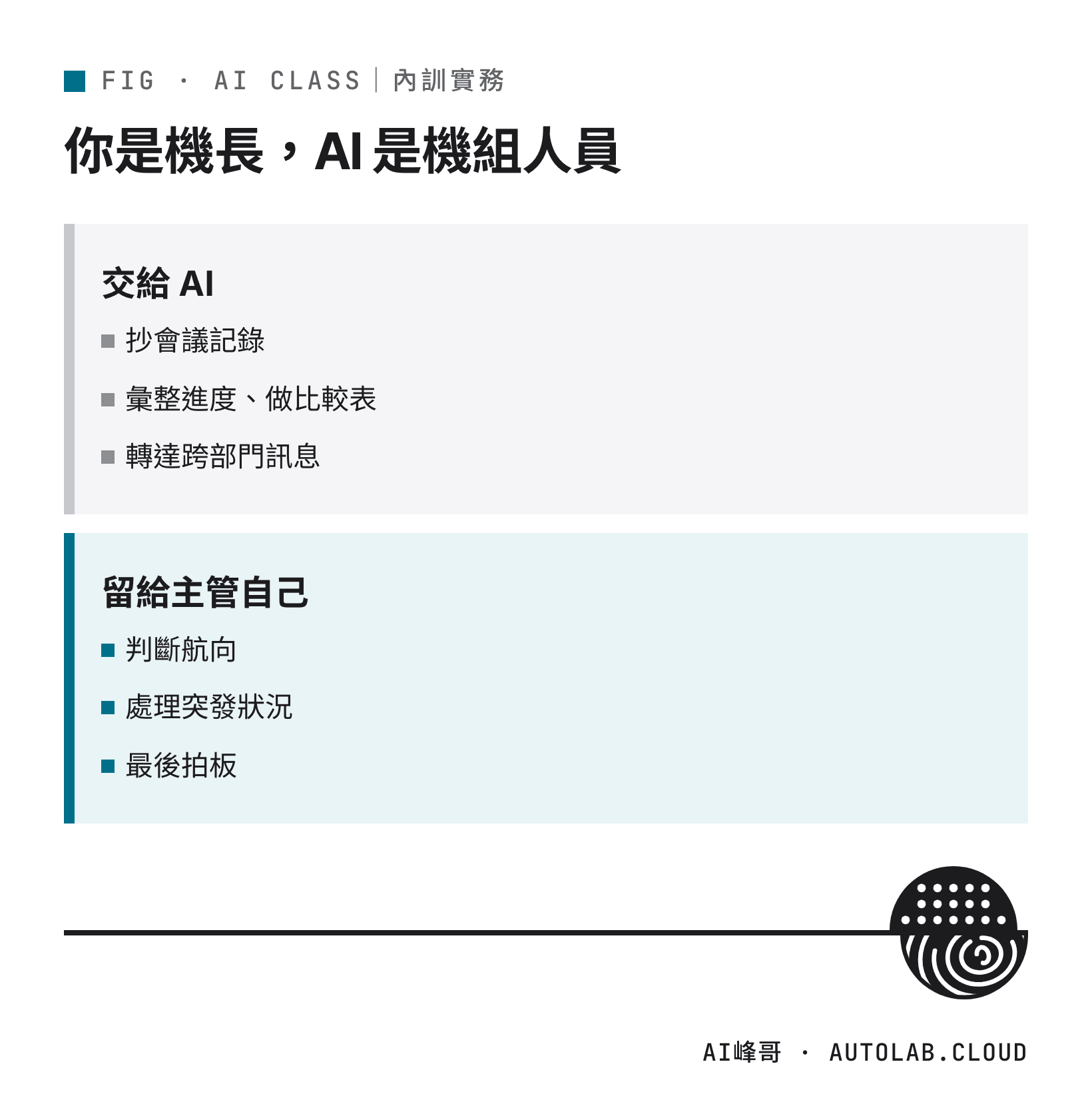 主管該交給 AI 的整理工作,與該留給自己的判斷工作