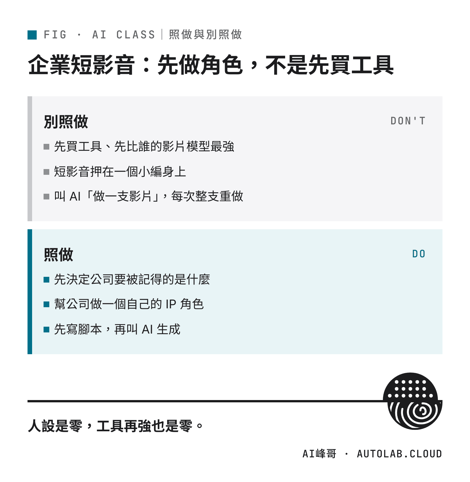 企業短影音照做與別照做的對照:先做角色與腳本,不是先買工具