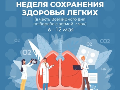 Неделя сохранения здоровья легких (в честь Всемирного дня по борьбе с астмой 7 мая)
