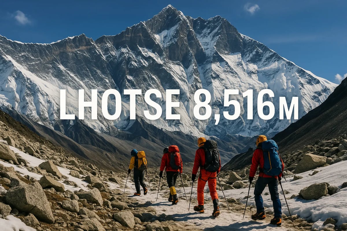 Lhotse (8,516 meters): Height, Region, and First Ascent