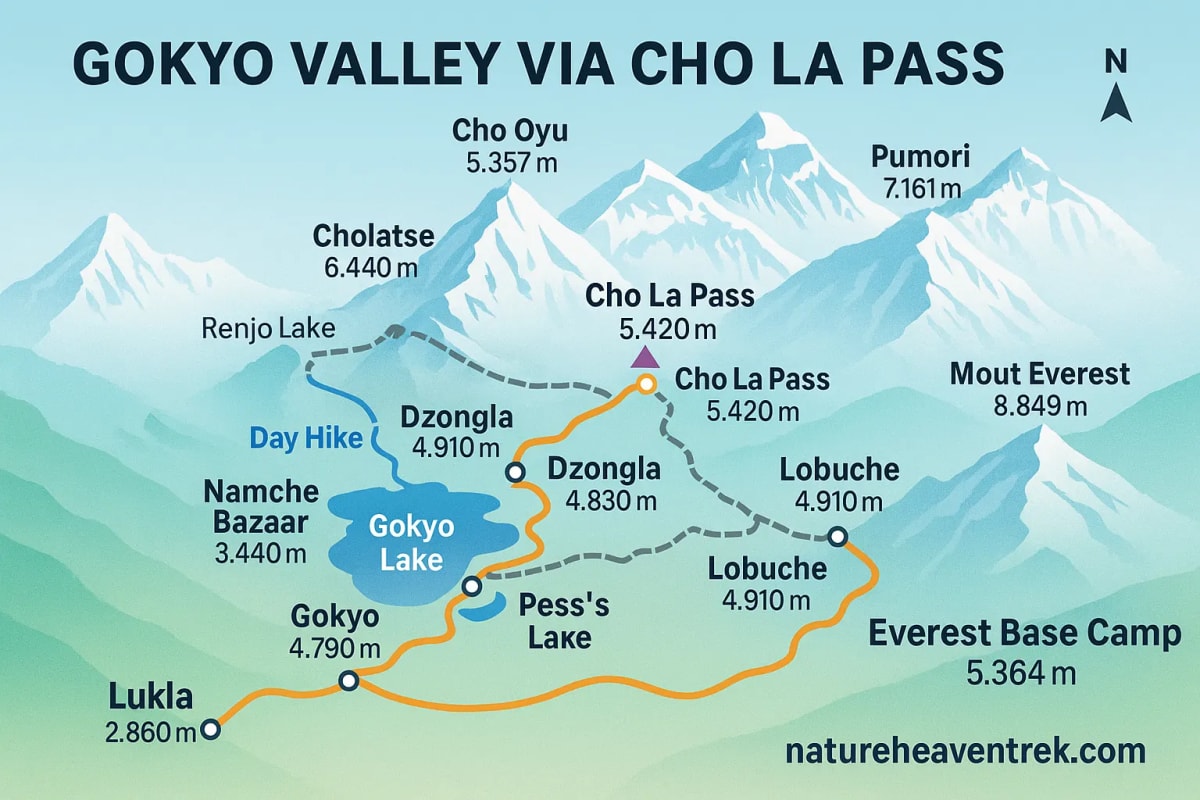 Nature Heaven Treks and Expedition With Gokyo Valley Via Cho La pass
