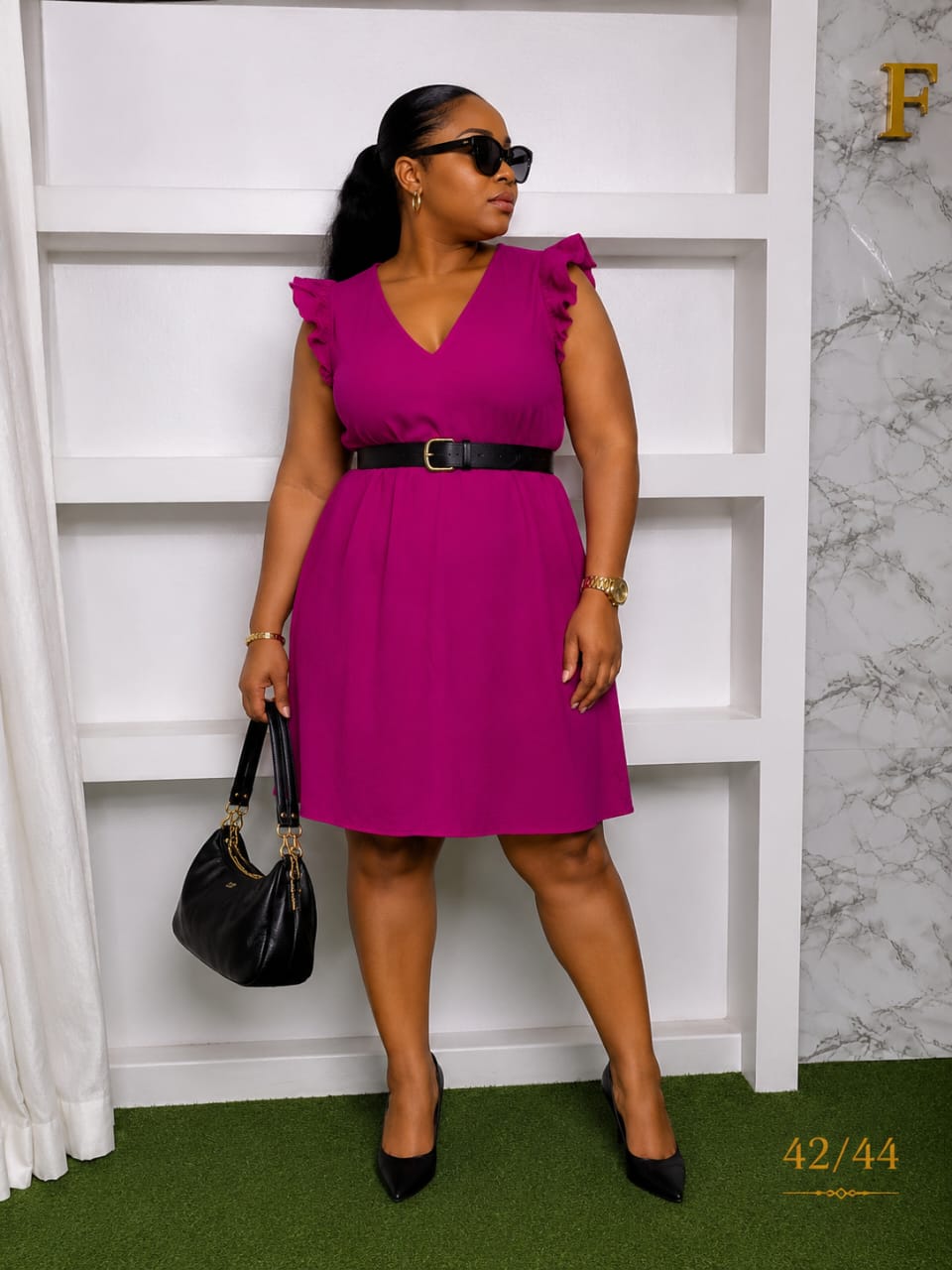 Robe de bureau fuchsia