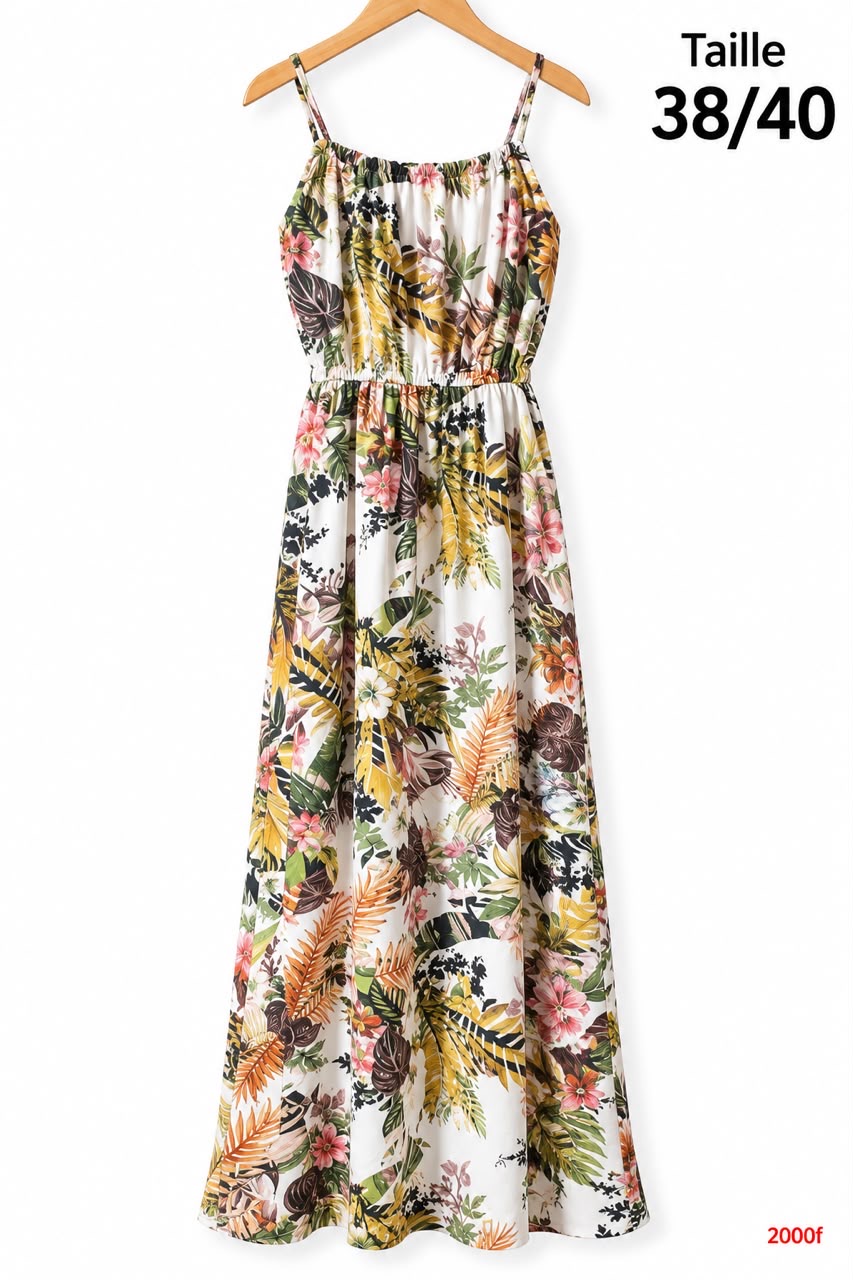 Robe longue à motifs floraux