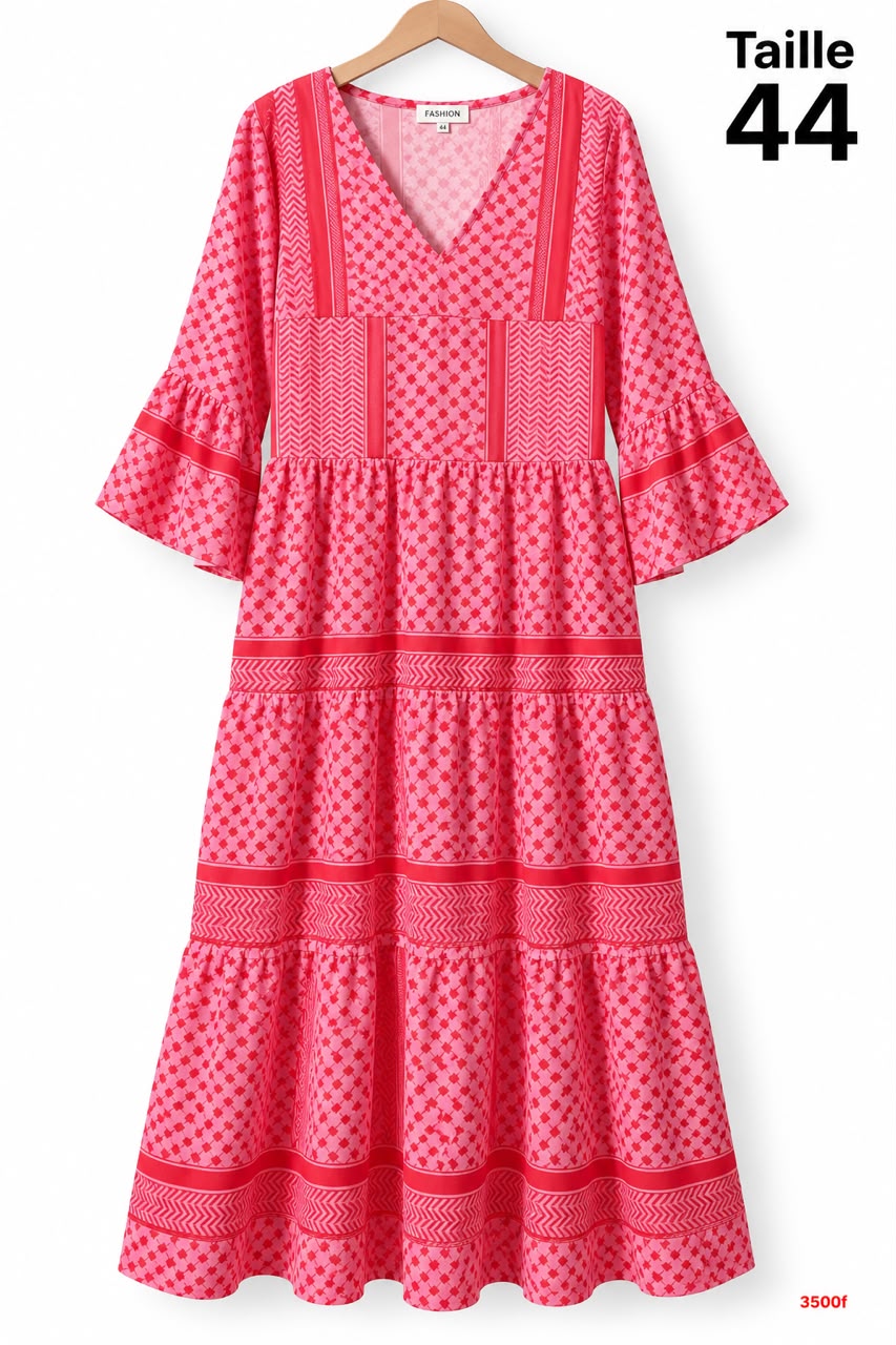 Robe longue à motifs