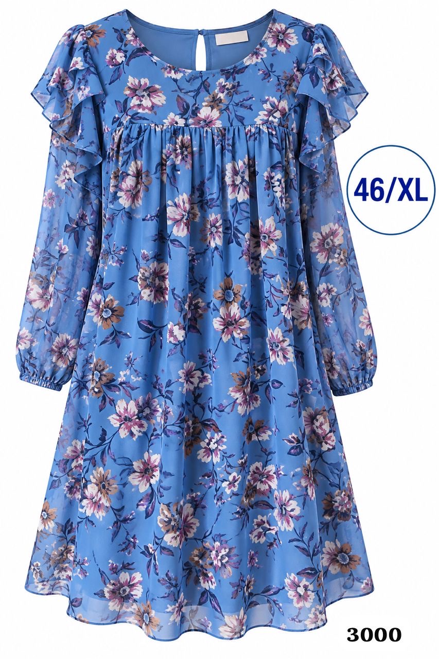 Robe fleurie à manches longues