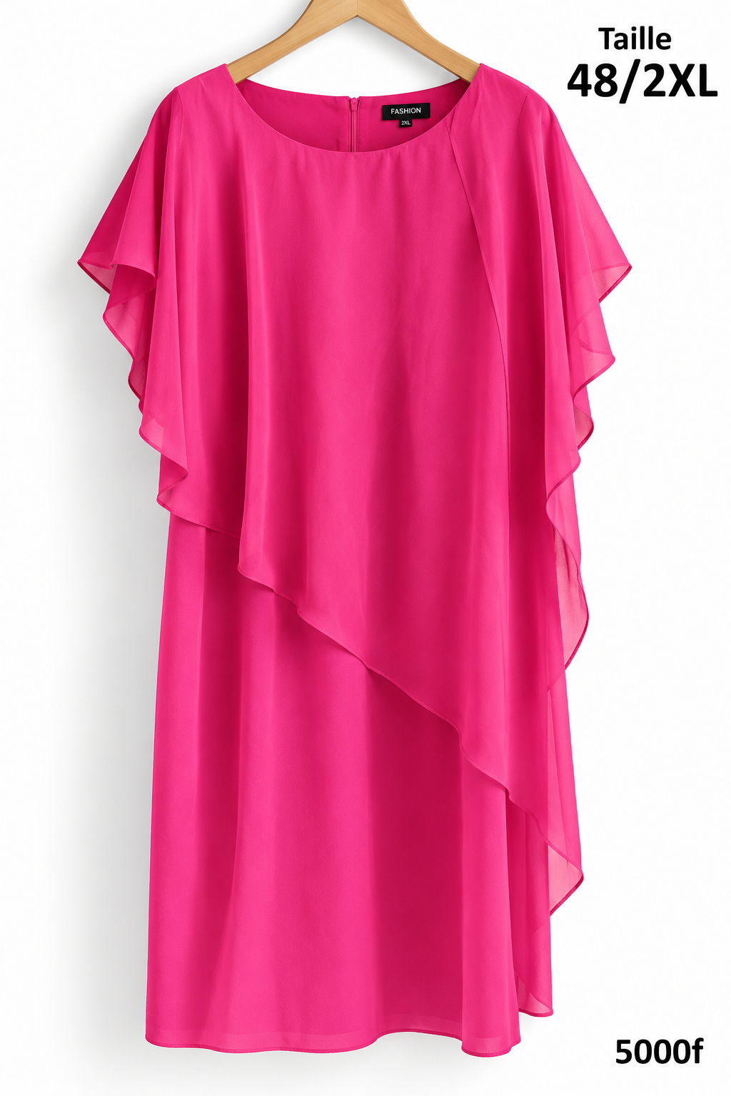 Robe fuchsia à volants