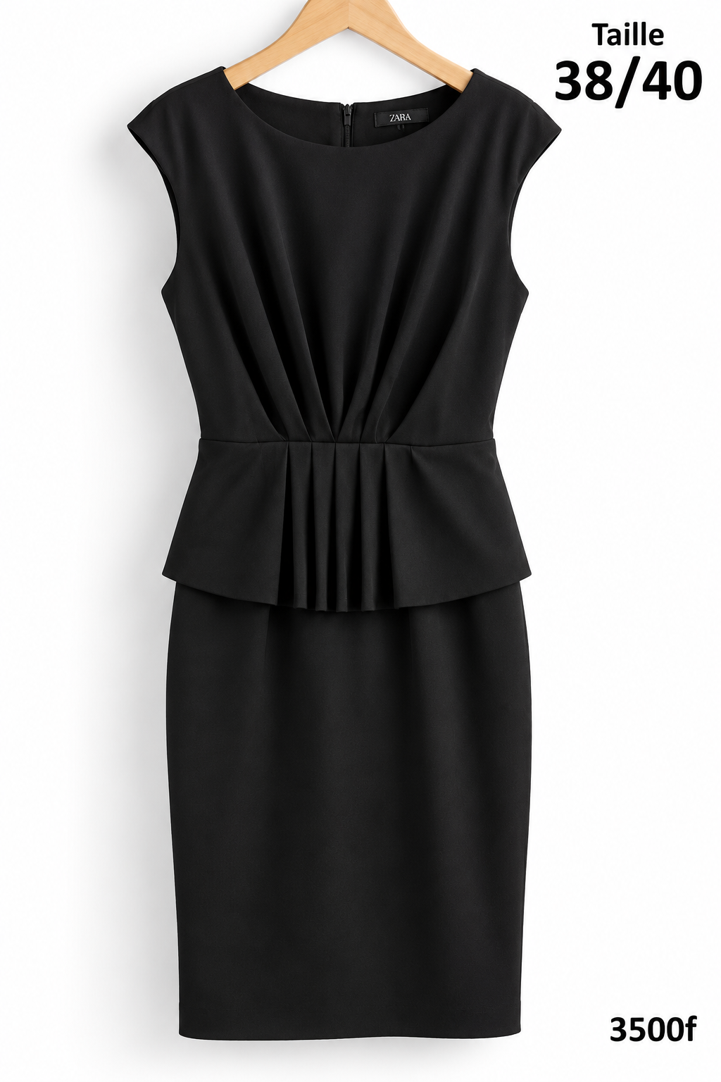 Robe de sortie noire avec peplum