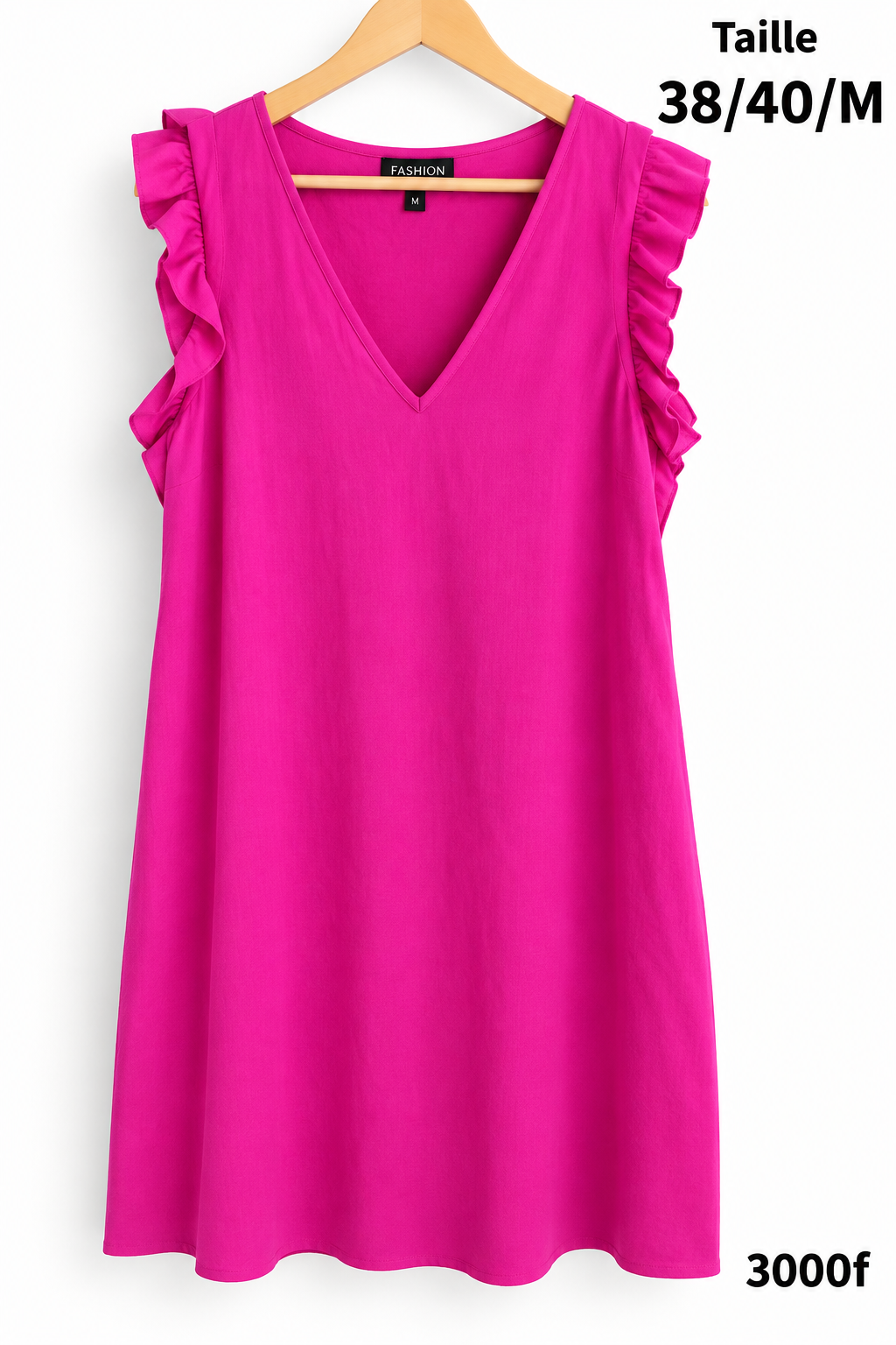 Robe fuchsia à volants