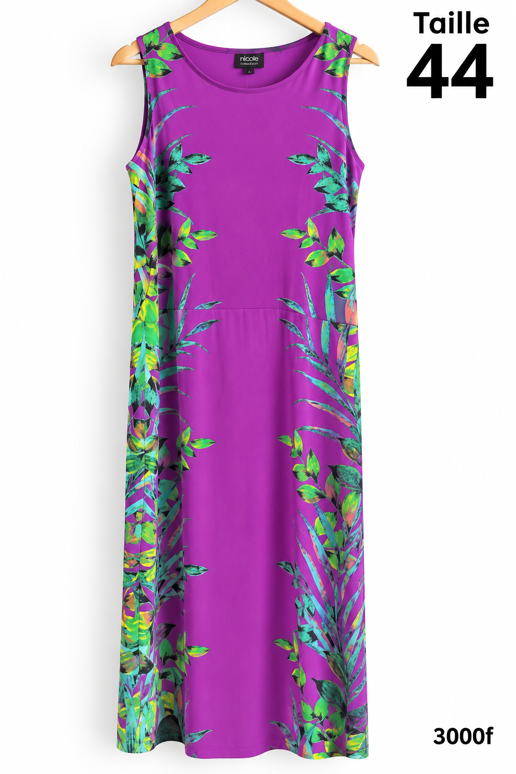 Robe longue sans manches imprimée