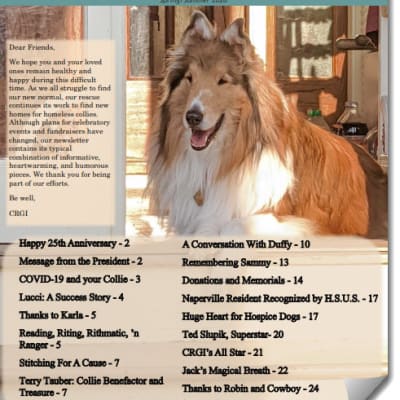 Collie Nose Spring and Summer 2020 Newsletter cover
