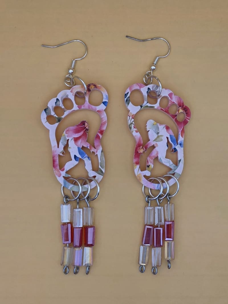 Bigfoot Earrings — Floral Footprints