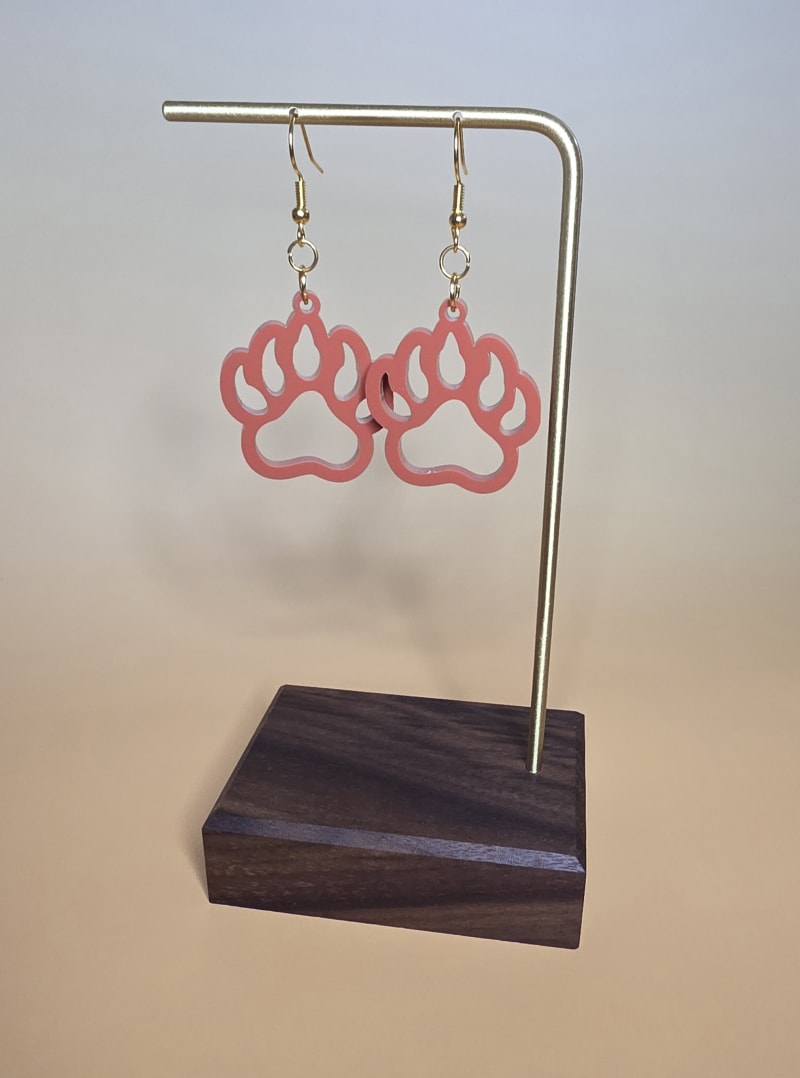 Bear Paw Earrings — Dusty Rose