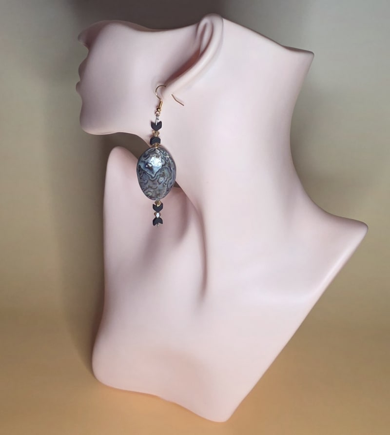 Abalone Drop Earrings — River Stone Morning