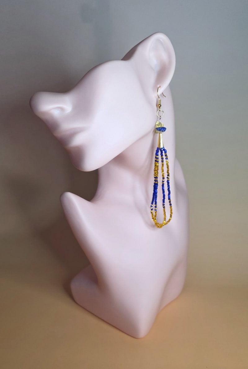 Loop Earrings — Late Afternoon Gold & Cobalt