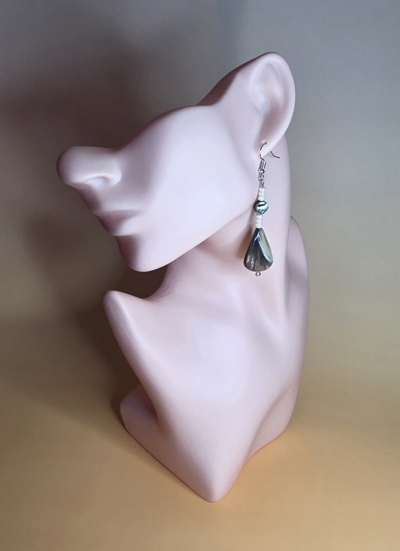 Shell Drop Earrings — River Under Glass