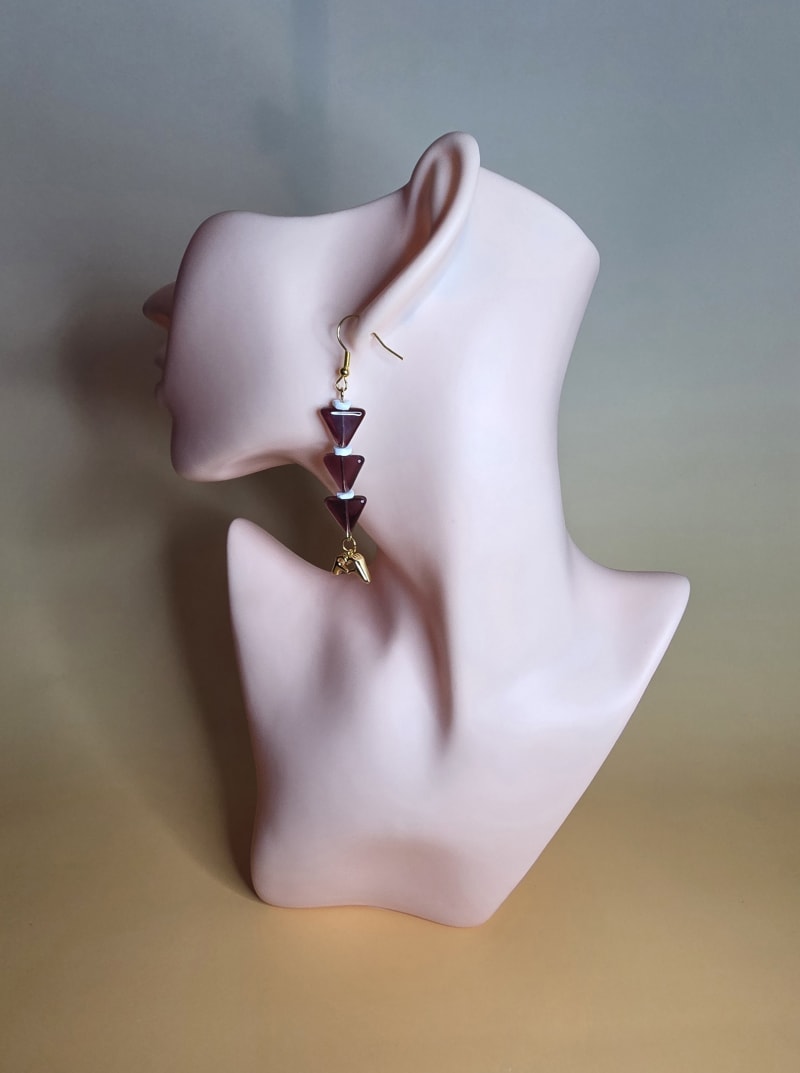 Earrings — Downward Arrow, Heart Hands