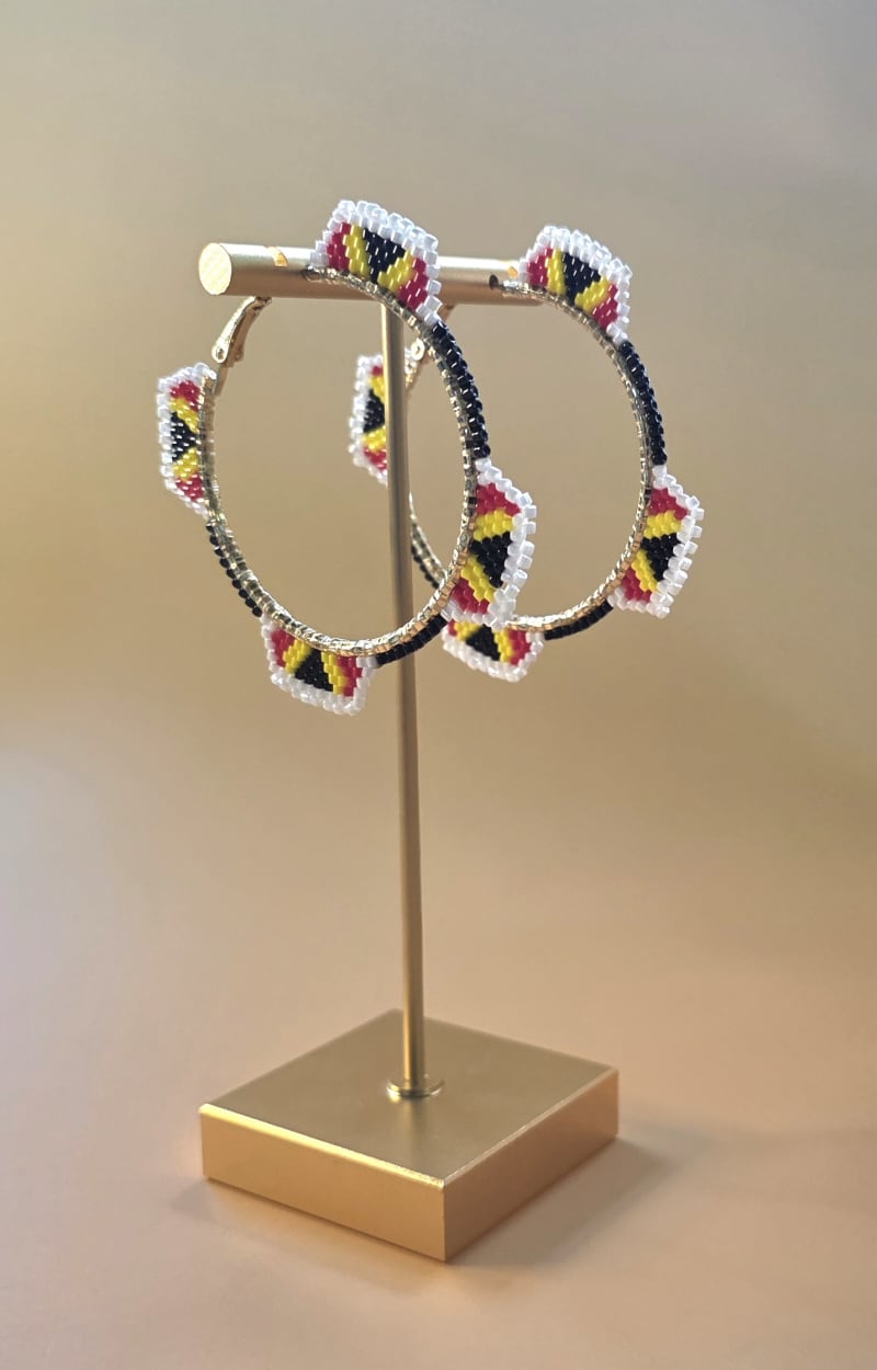 Medicine Wheel Beaded Hoops — Four Directions