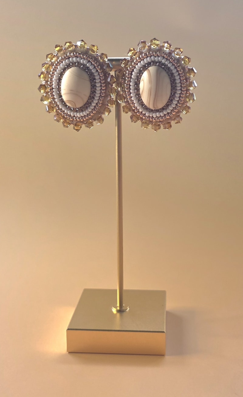 Earrings — Winter Sun on Marble