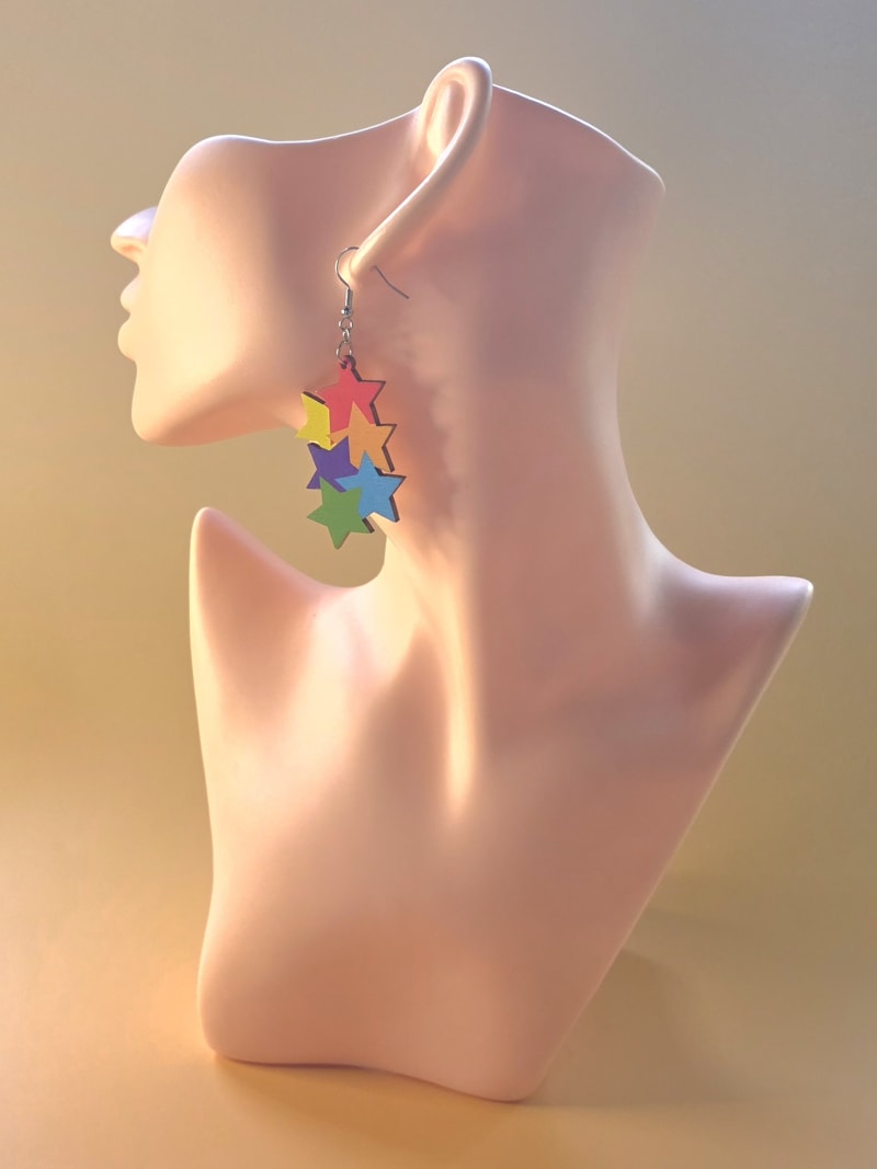 Star Cluster Earrings — Rainbow Scatter