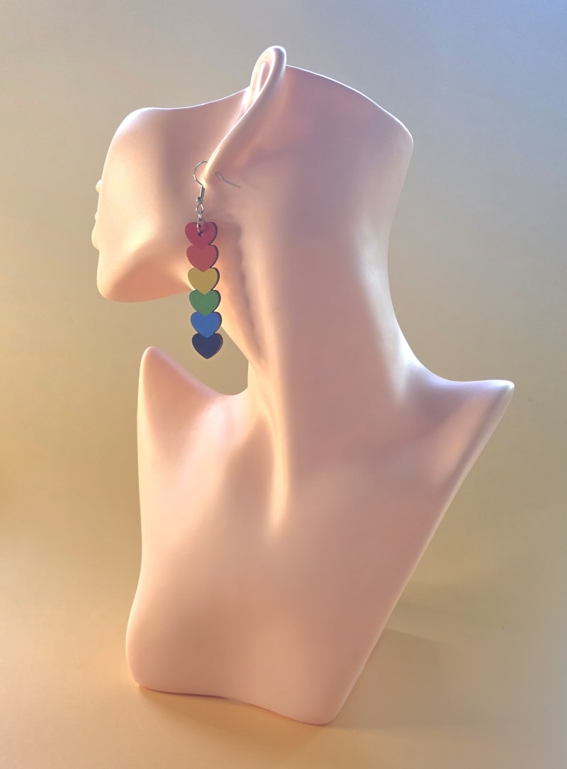 Rainbow Hearts Earrings — Every Color Morning