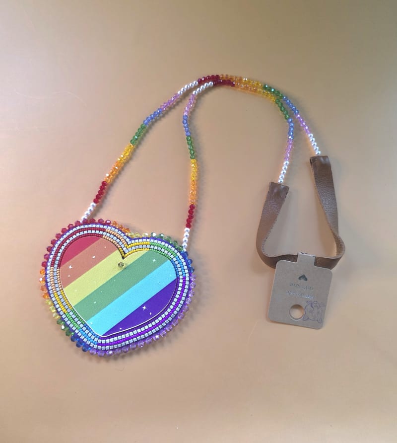 Rainbow Heart Medallion Necklace — Full Spectrum Pride