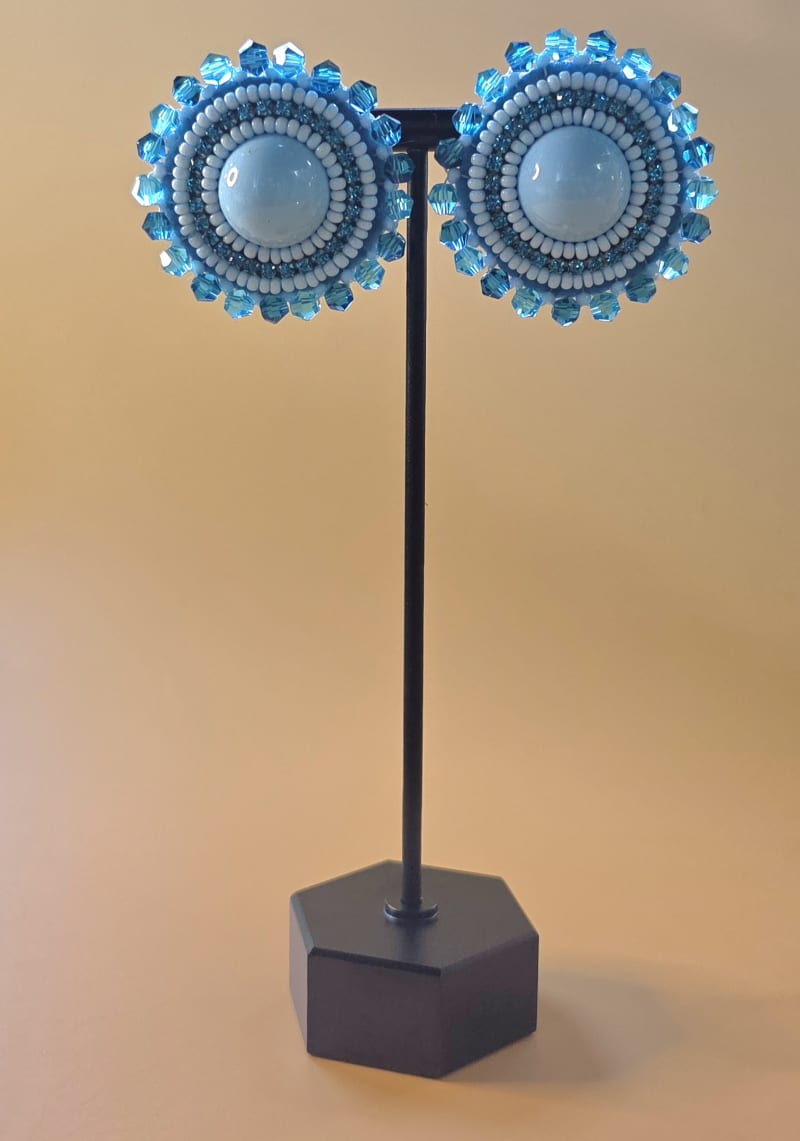 Beaded Stud Earrings — January Ice