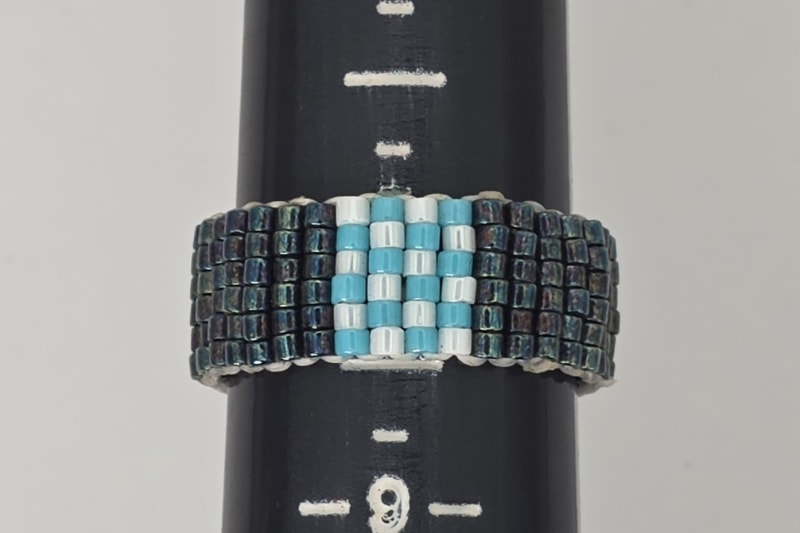 Beaded Ring — Night Signal