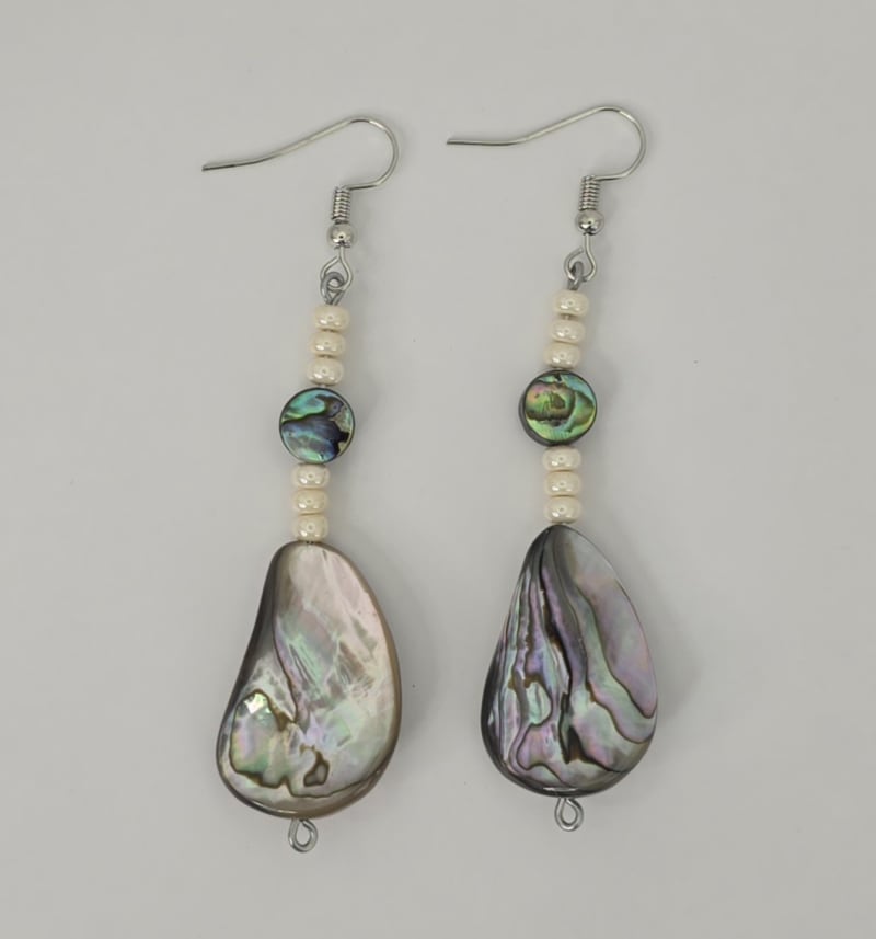 Abalone Drop Earrings — River and Sky