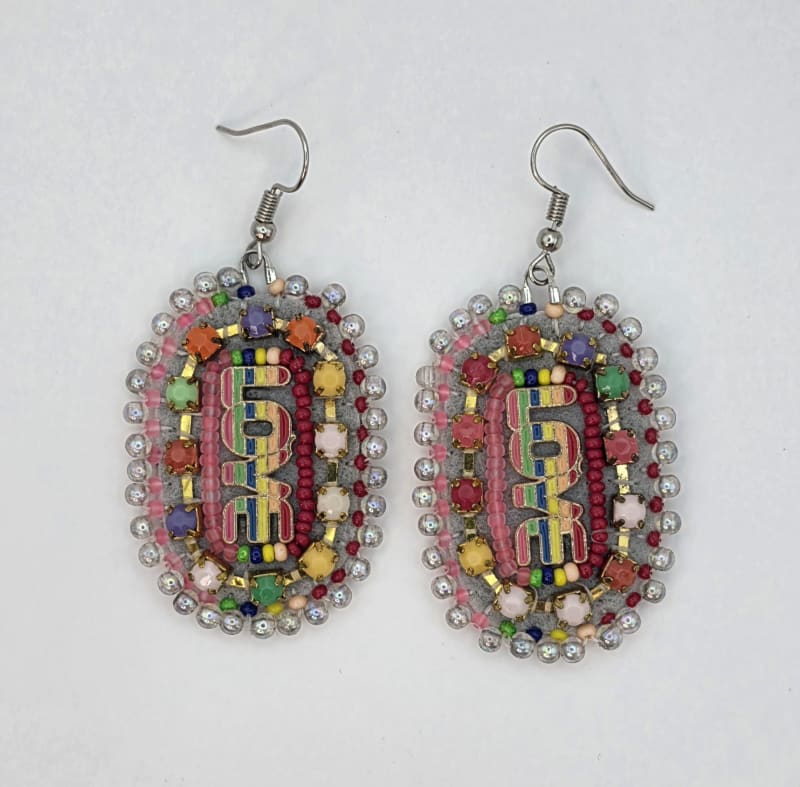 Love in Every Color Beaded Earrings — Rainbow Confetti
