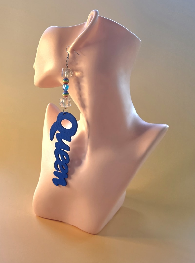 Queen Earrings — Royal Blue Statement