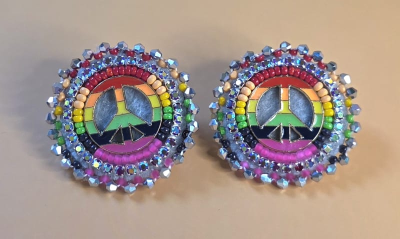 Rainbow Peace Beaded Earrings — Every Color Loud