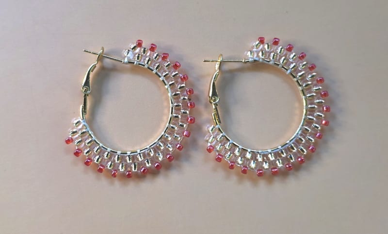 Beaded Hoop Earrings — First Light on the Mountain