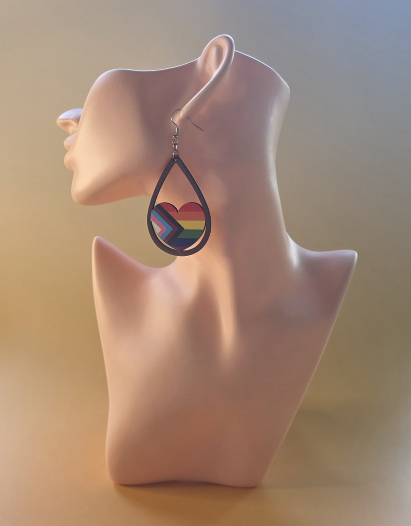 Pride Heart Teardrop Earrings — Every Color of Us